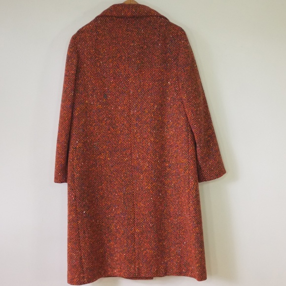 Vintage | Jackets & Coats | Vintage Coat 97s Tweed Attached Scarf Coat ...